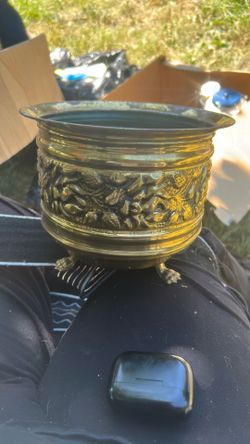 Vintage Brass Planter Pot