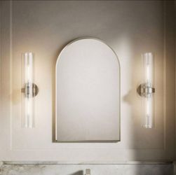 KOHLER
Essential 20 in. X 32 in. Arch Framed Bathroom Vanity Mirror in Brushed Nickel
