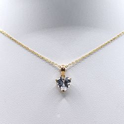 14k Gold Necklace With CZ Heart Pendent 