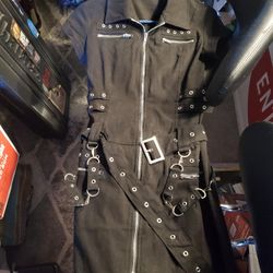 Small Hot Topic Black Dress With Rivits And Chain6