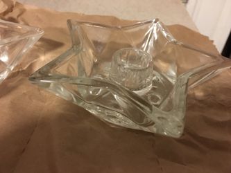 Two crystal candle holders- light stick holder