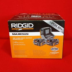 RIDGID 18V 4.0Ah MAX OUTPUT Starter Kit *NEW*