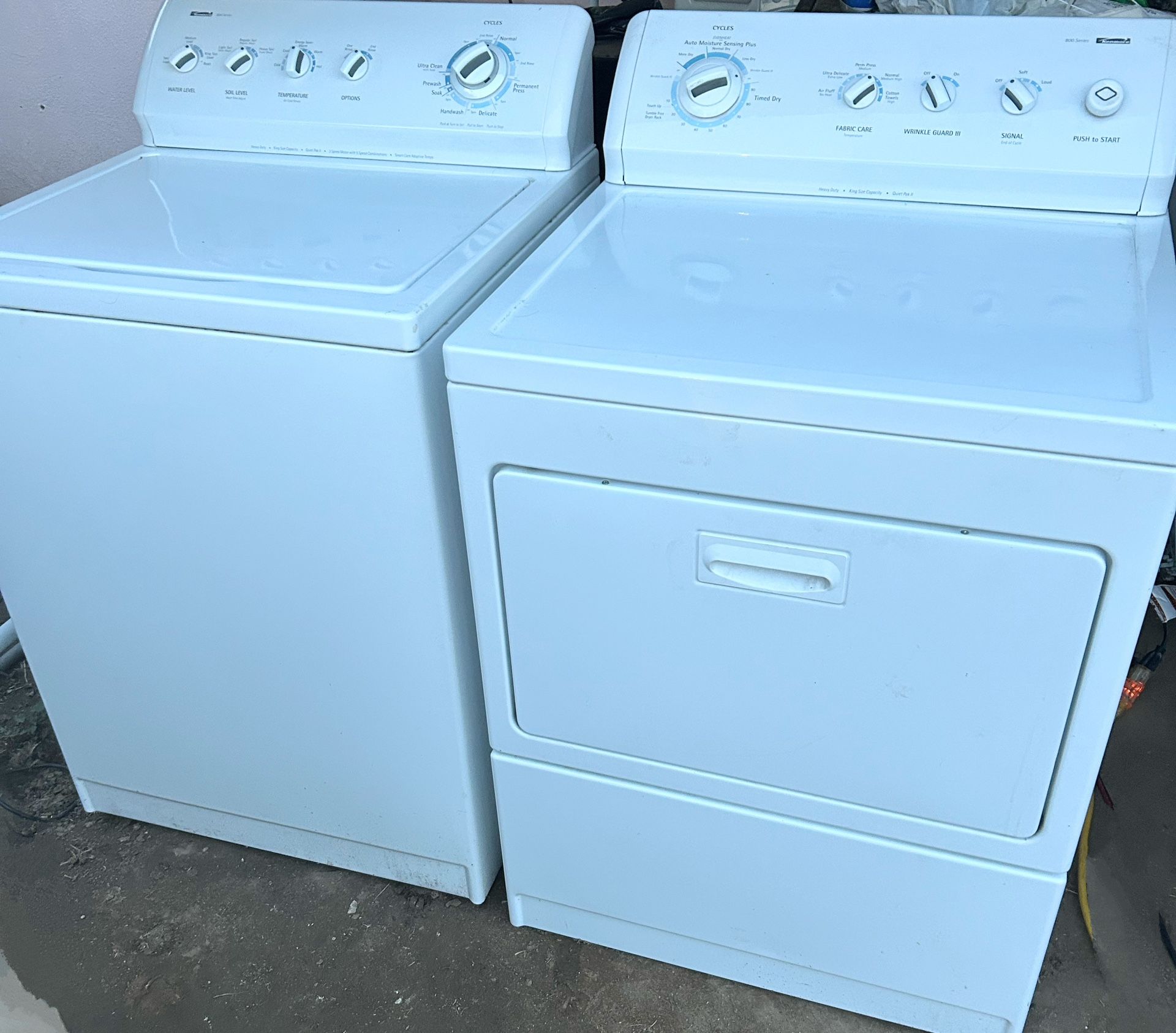 KENMORE 800 SERIES TOP LOAD WASHER & GAS DRYER WITH AGITATOR LIKE NEW