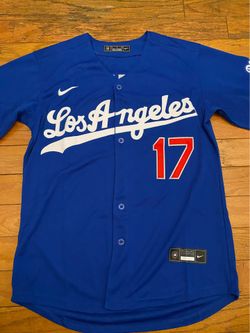 Blue Los Angeles dodgers  Shohei Ohtani Los Angeles lettering jersey