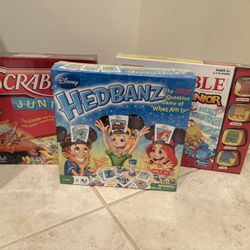 NEW Wacky scrabble JR, Scramble Jr., And Disney Headbands 
