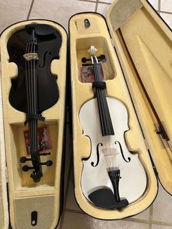 Beautiful Black or White 16 inch Viola with New Bow, Digital Tuner, Extra Strings $180 Each Firm