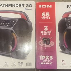 ION Pathfinder Go Portable IPX5 Water Resistant Bluetooth Party Speaker