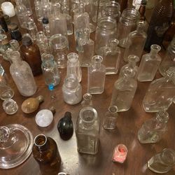 Hundreds Of Vintage Antique Bottles 