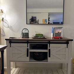 White Barn Door Entry Way Table