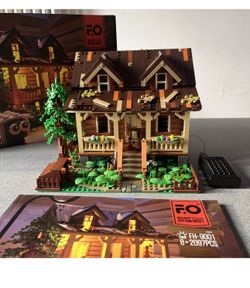 Fun Whole Wood Cabin Retro House FH9001 Complete LEGO Compatible LED Bricks