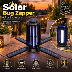 ☀️ Solar 🔋 Bug 🦟 Zapper Outdoor – 5000mAh Battery, Energy-Saving Mosquito Killer