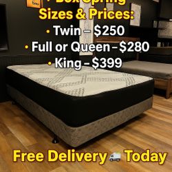 Queen Mattress • Box Spring • Bed Frame (Rails)  📦  🚚 Same Day Delivery