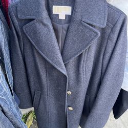 Michael Kors Charcoal Winter Coat with belt and detachable hood