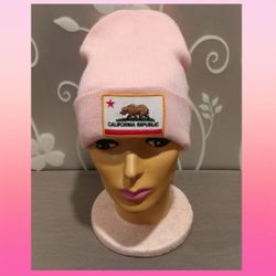 NEW PINK "CALIFORNIA REPUBLIC" BEANIE