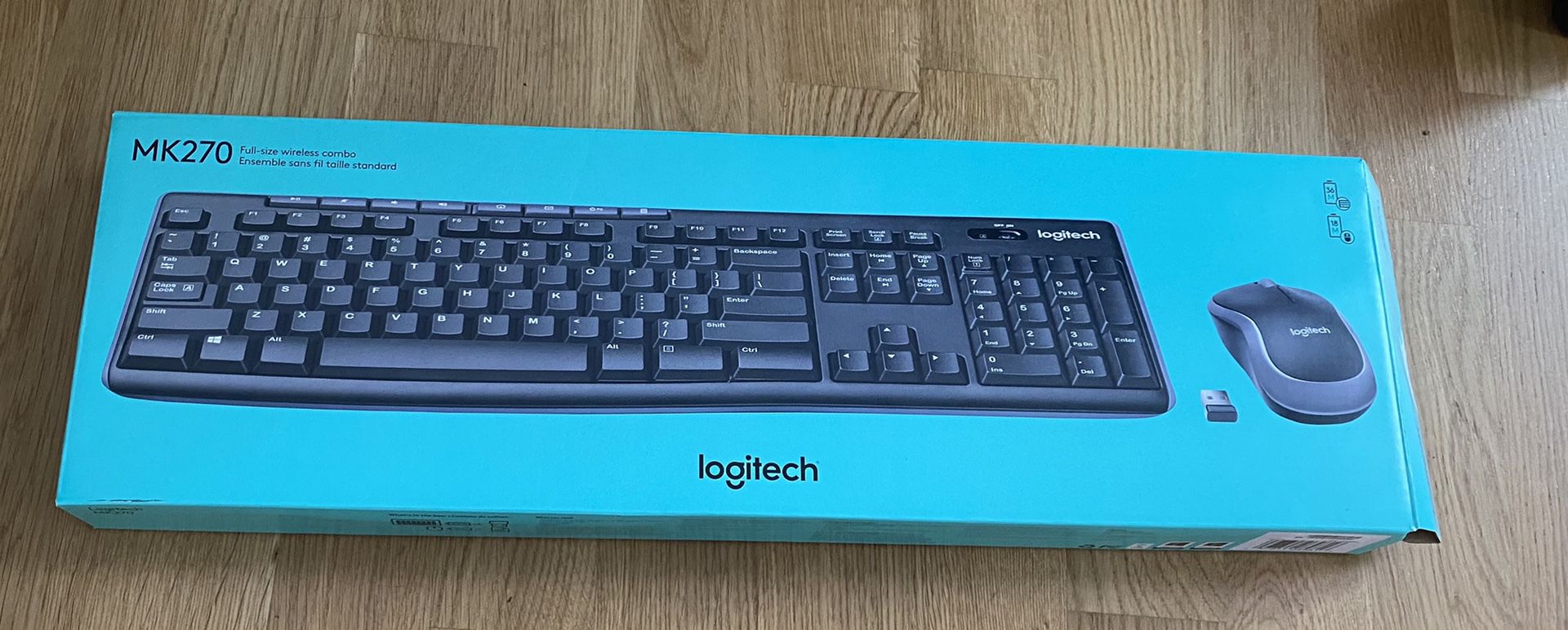 brand new in box Logitech MK270 Wireless Mouse/Keyboard combo