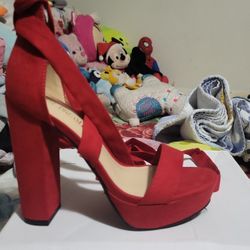 Red Platform Heels