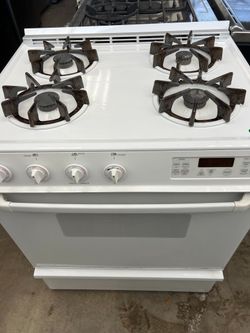 GE 30 INCH SLIDE IN GAS RANGE WHITE