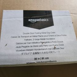 AmazonBasics 36 inch Double Door Folding Metal Dog Crate Cage