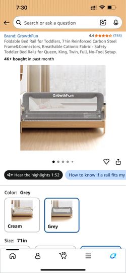 Foldable bed rail for toddler