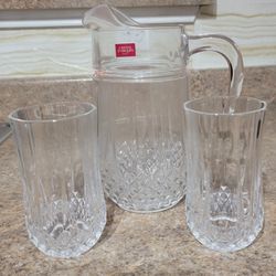 Cristal D'arques Jug And 2 Glasses