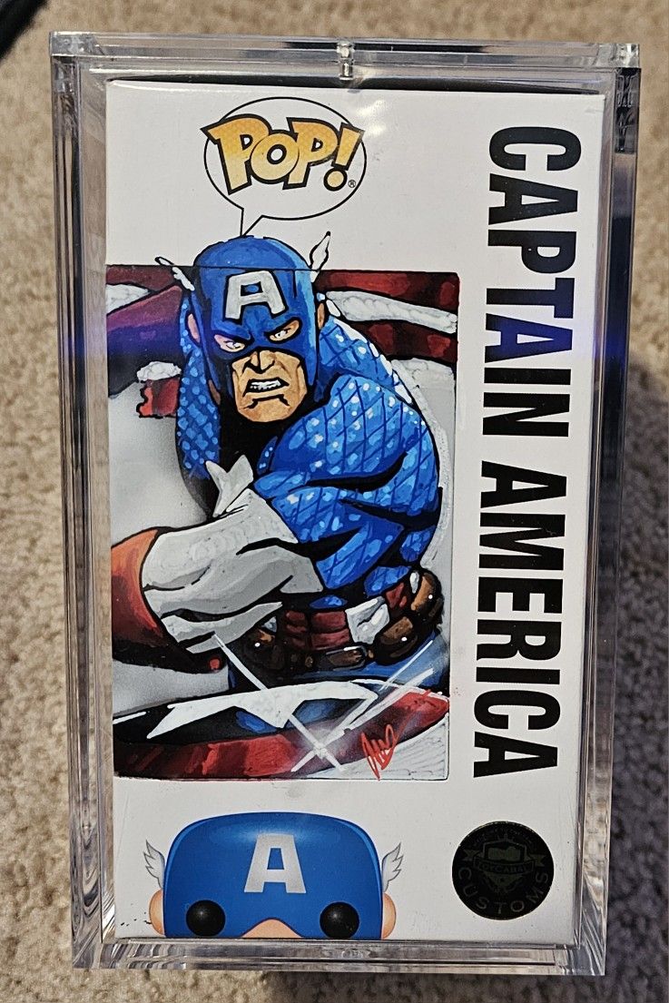 Captain America Funko Pop #06. Custom art by Mike Mooch Lachimia.