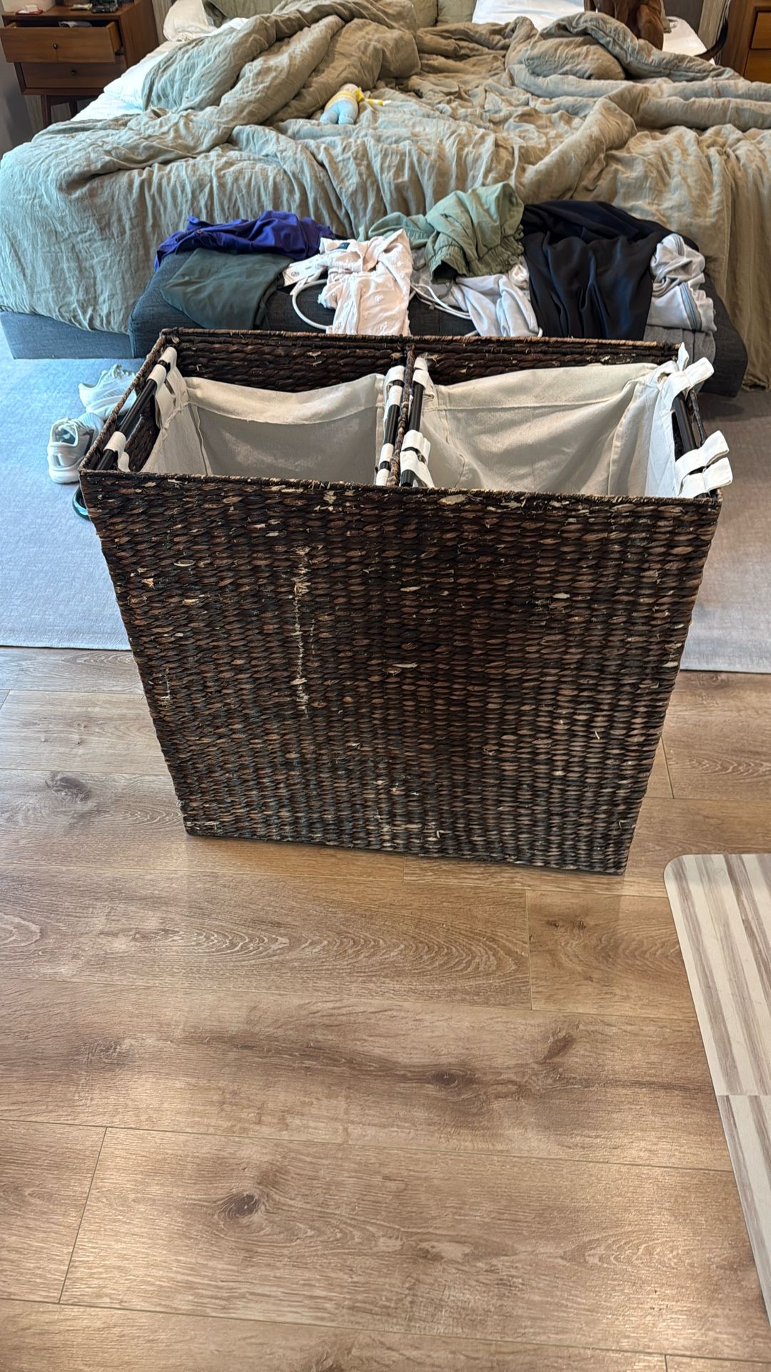 Wicker Dual Laundry basket