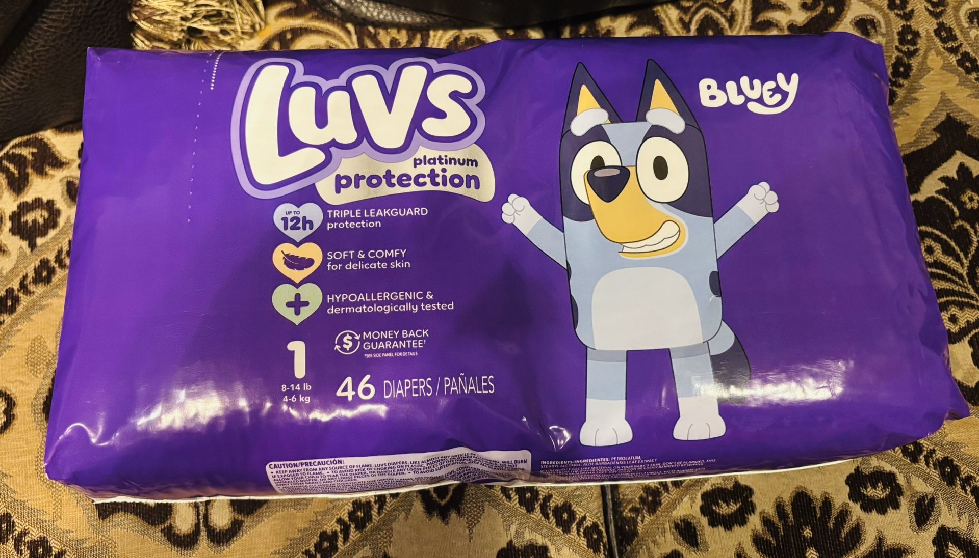 New Luvs Bluey 46 Diapers Size 1
