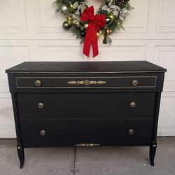 Antique Rway French Empire Neoclassical Style Mahogany 3 Drawer Dresser