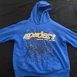 Sp5der TC Blue Hoodie, And Small