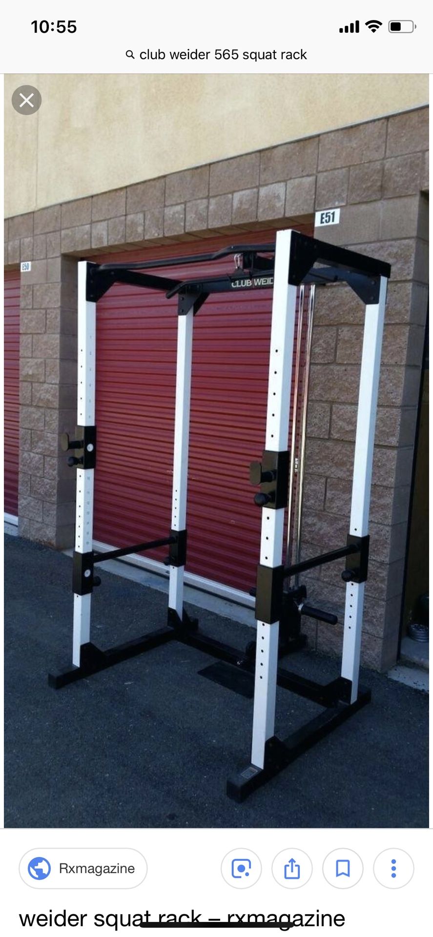 Club Weider 565 Squat Rack with cable and pull up attachment for Sale