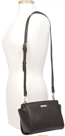 Korvara Saffiano Satchel Black Bag