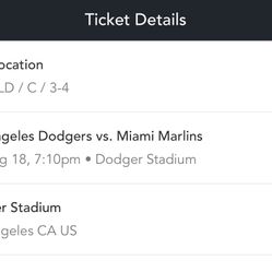 Dodger Tickets Tonight 2 Tickets Available 