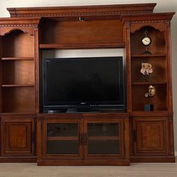 Nice Large Wooden Adjustable Entertainment Center 