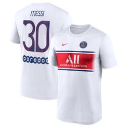 Lionel Messi Paris Saint-Germain Nike Name & Number Fan Top - White