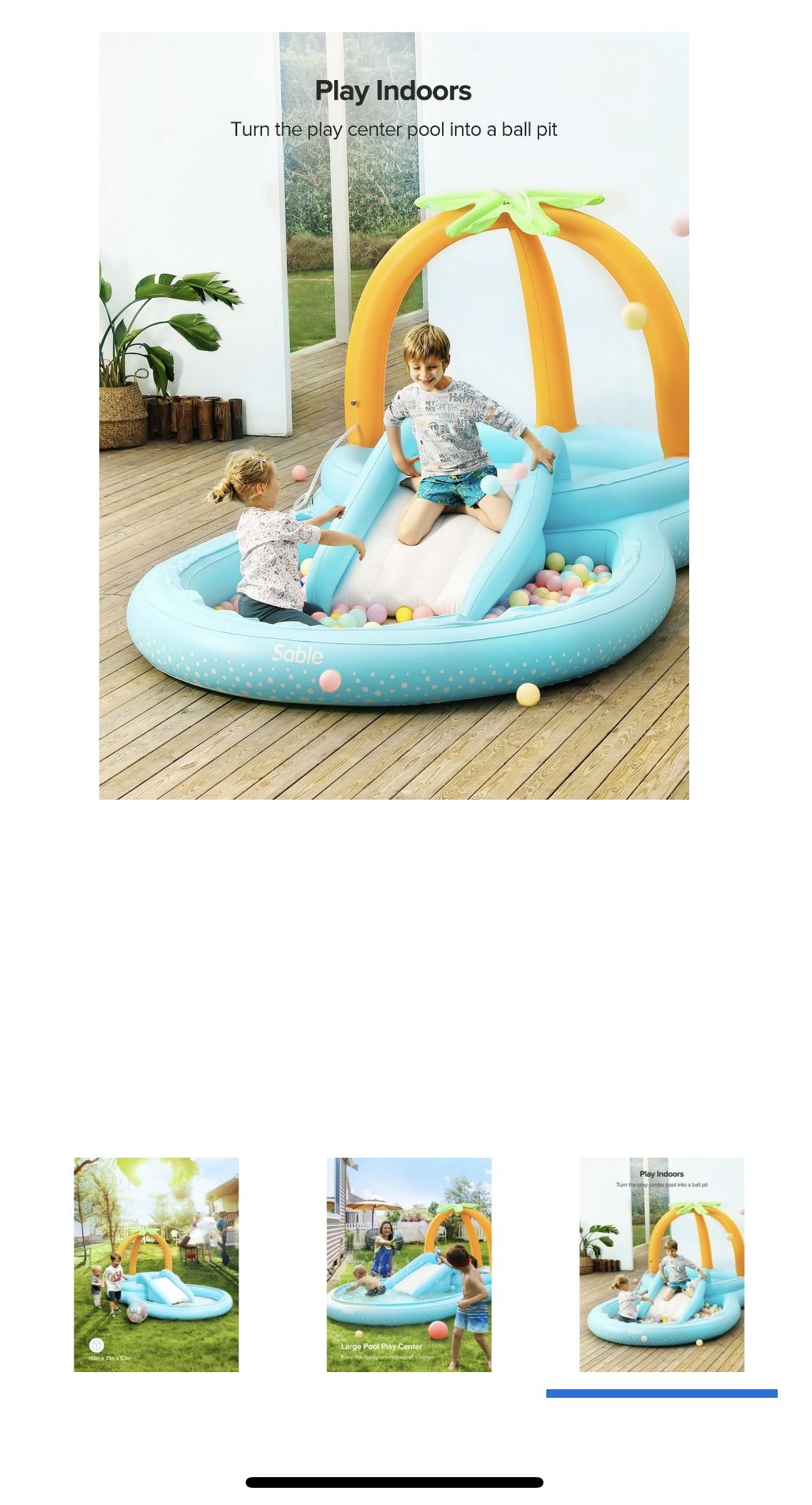 Inflatable Play Pool With Slide