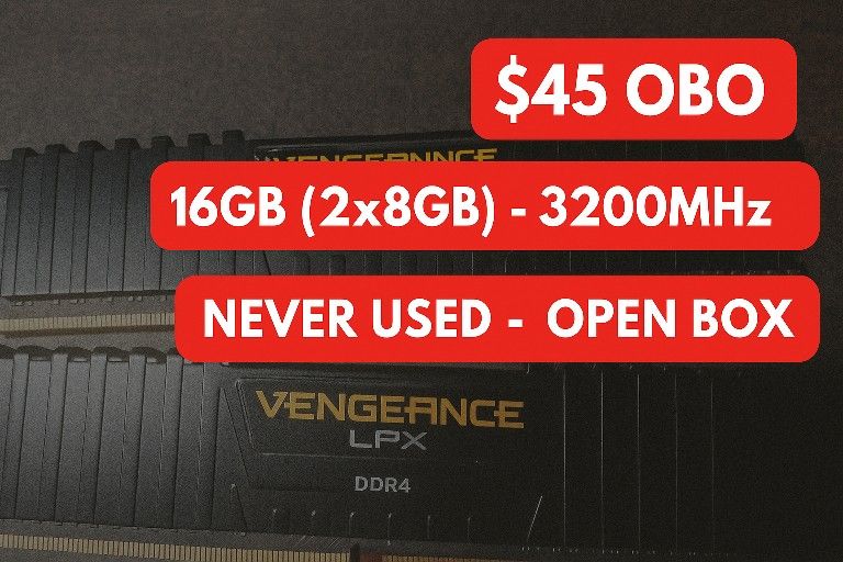 Corsair Vengeance LPX 16GB (2x8GB) DDR4 3200MHz – $45 OBO
