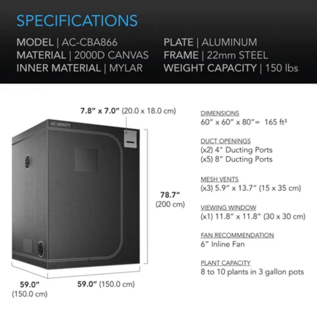 420 Grow Tent - 5ftx5ft - 60x60x80