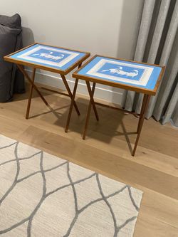 Set of 2 Elizabeth Brownd Goose TV Trays