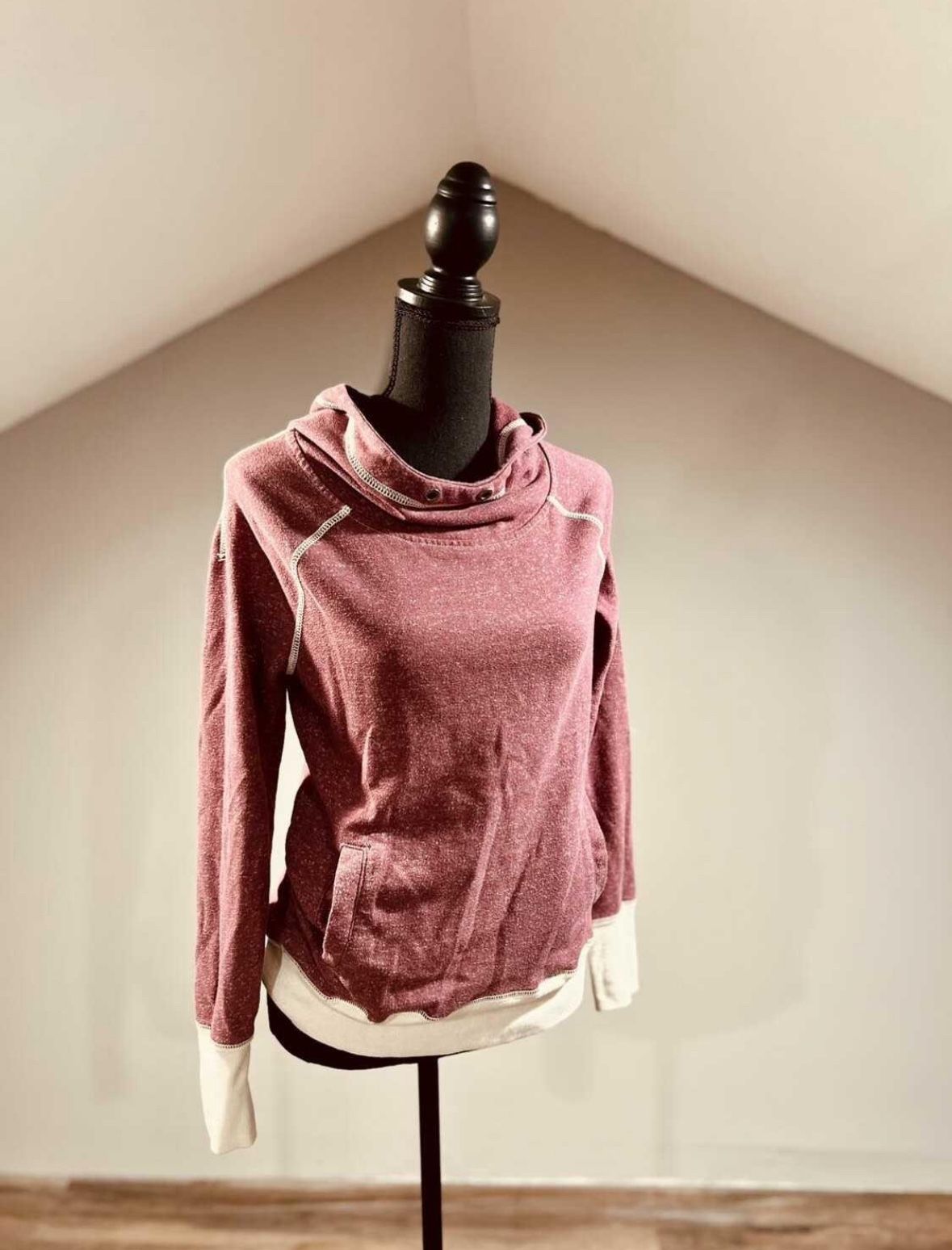Small Maroon Cowl Neck Hoodie