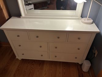 Large White Dresser with Mirror