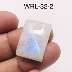 White Rainbow moonstone Rectangle Shape Cabochon -WRL-32-2