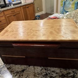 Hand Crafted Burlwood and Mahogany Jewelry Box 