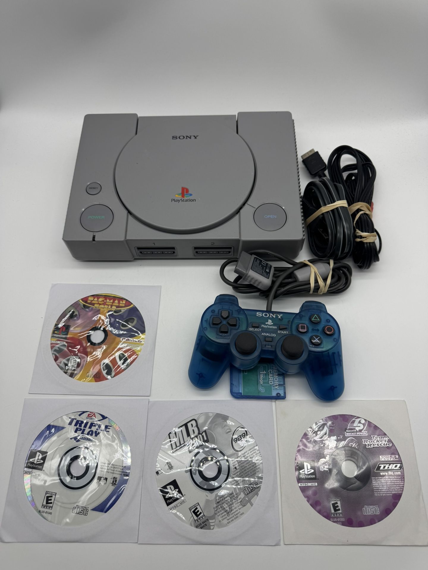 PlayStation 1 (PS1) Console SCPH-7501 Bundle w/ Controller & Games Tested Works