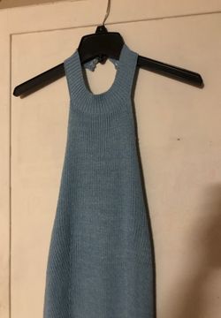 Blue simple long dress