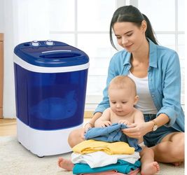 Portable Mini Wasning Machine 8 lbs Washing Capacity Semi-Automatic Compact Washer Spinner
