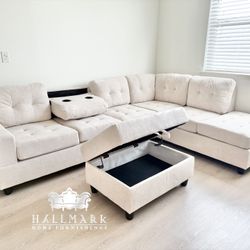 Performance Fabric Sectional + Ottoman