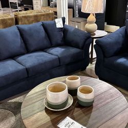 OM• $38 Initial • Brand New&& Darcy Blue Sofa And Chair