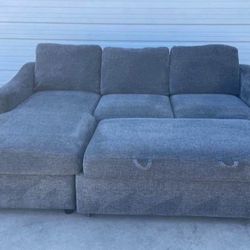 FABRIC SLEEPER SOFA WITH REVERSIBLE CHAISE 