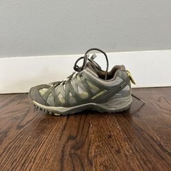 Merrell Women’s Siren Hex Waterproof Hiking Boots, Low Top, Green/Gray, Size 9