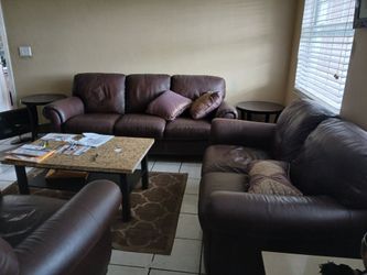 Leather living room set
